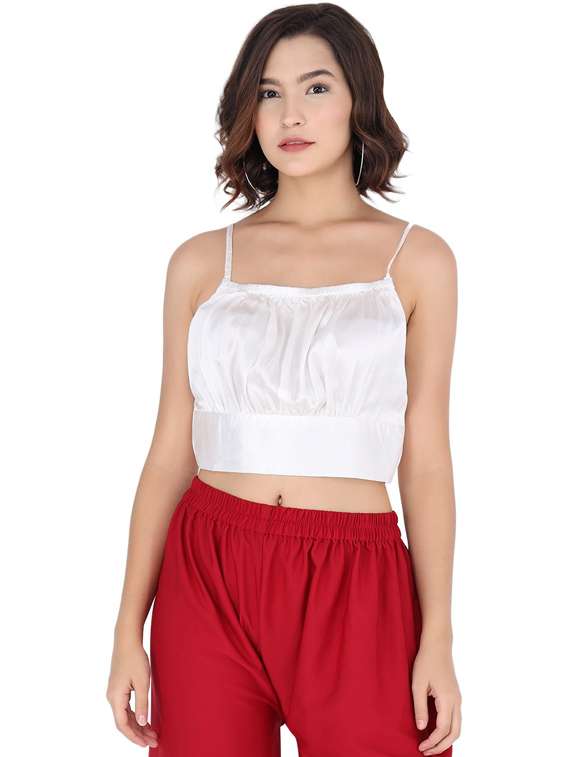 women's crop shoulder strap top
