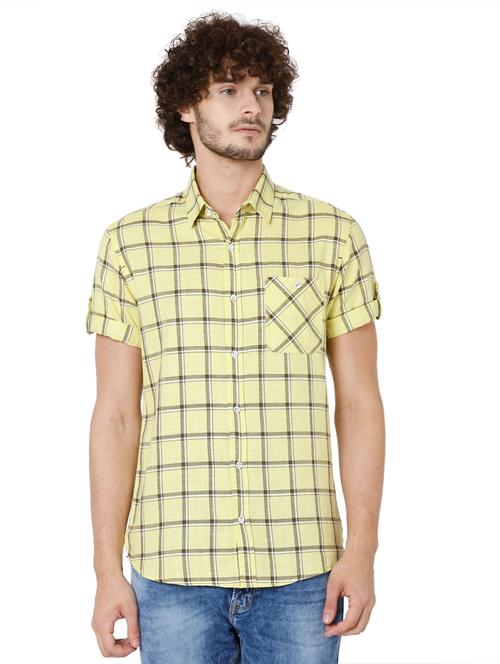 green checkered casual shirt - 19124298 - Standard Image - 0