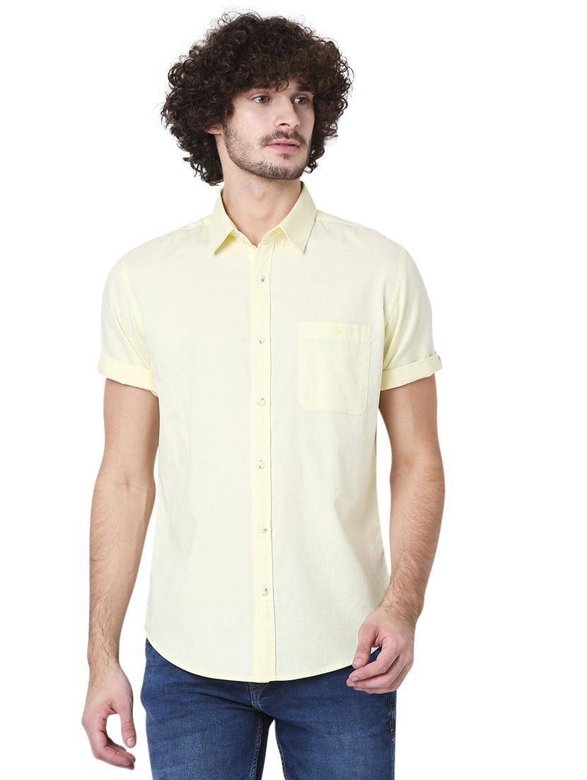 yellow solid casual shirt - 19124307 - Zoom Image - 0
