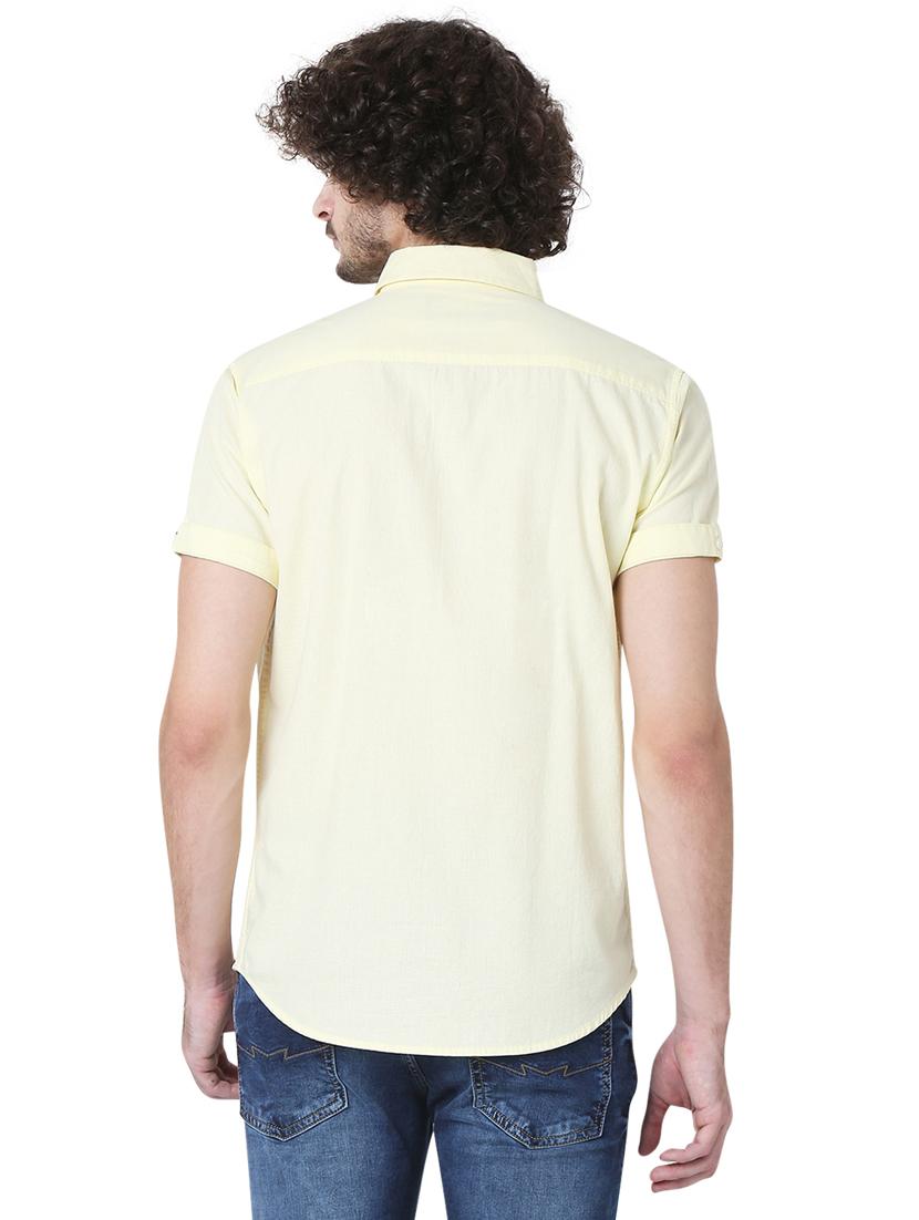 yellow solid casual shirt - 19124307 - Standard Image - 3