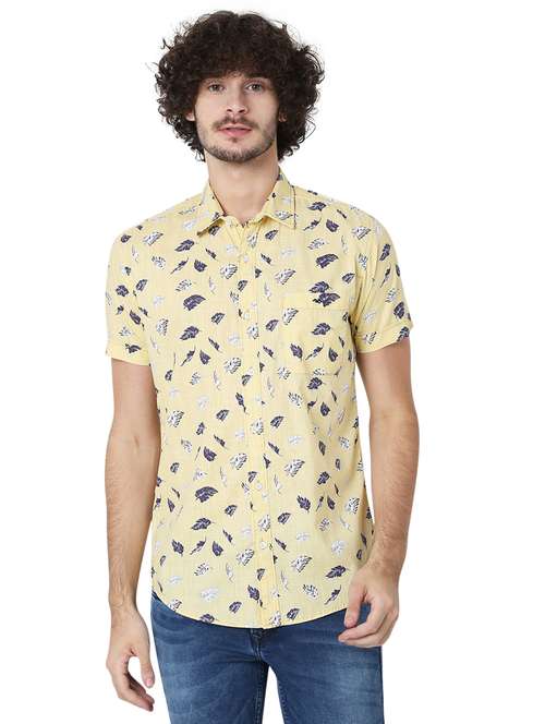 yellow printed casual shirt - 19124330 -  Standard Image - 0