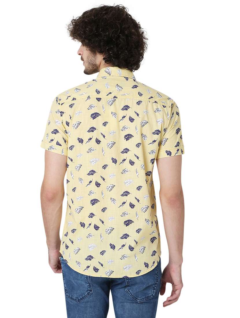 yellow printed casual shirt - 19124330 - Standard Image - 3