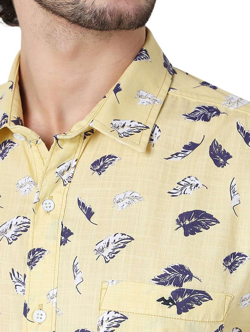 yellow printed casual shirt - 19124330 - Standard Image - 5