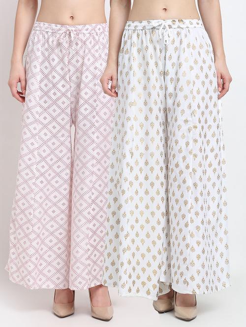 pack of 2 printed flared palazzo - 19124366 -  Standard Image - 0