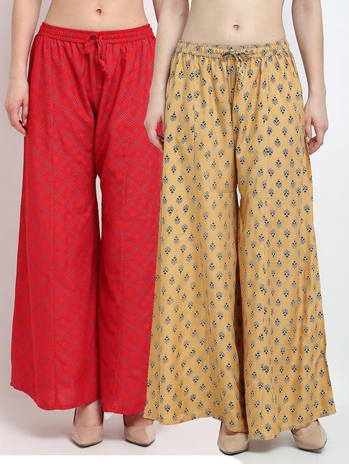 pack of 2 printed flared palazzo - 19124380 -  Standard Image - 0