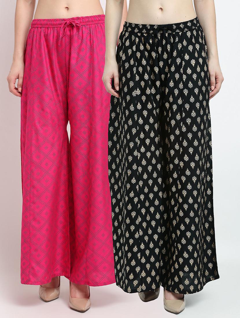 pack of 2 printed flared palazzo - 19124385 -  Zoom Image - 0
