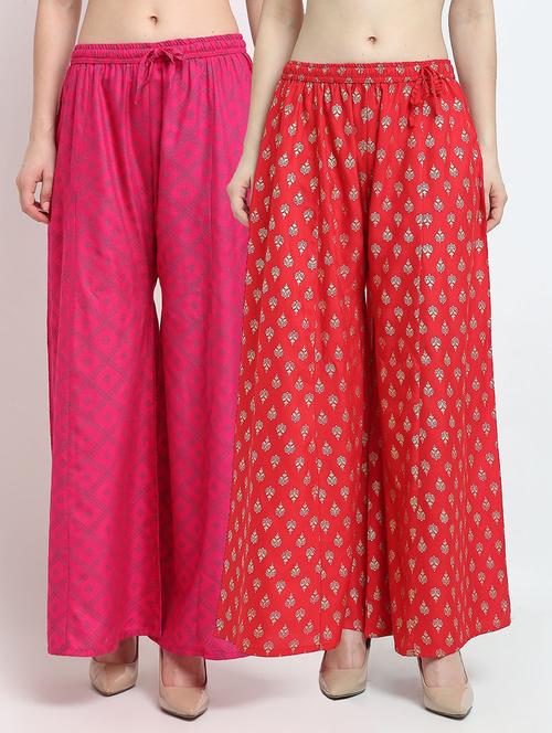 pack of 2 printed flared palazzo - 19124387 -  Standard Image - 0