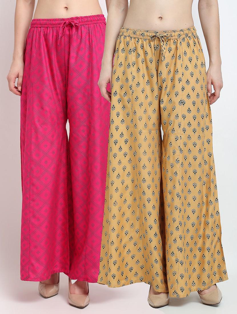 pack of 2 printed flared palazzo - 19124390 -  Zoom Image - 0