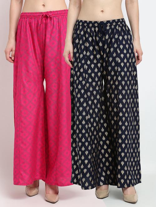 pack of 2 printed flared palazzo - 19124394 -  Standard Image - 0