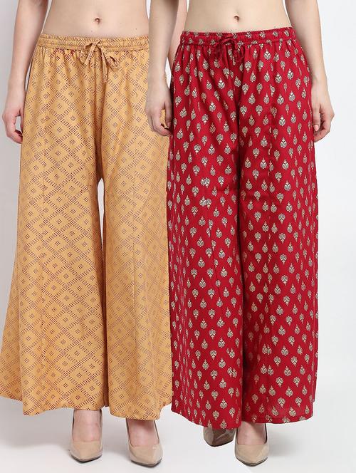 pack of 2 printed flared palazzo - 19124412 -  Standard Image - 0