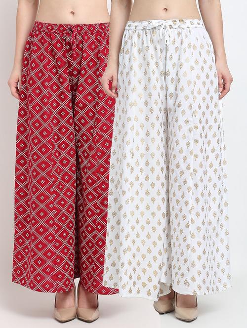 pack of 2 printed flared palazzo - 19124426 -  Standard Image - 0