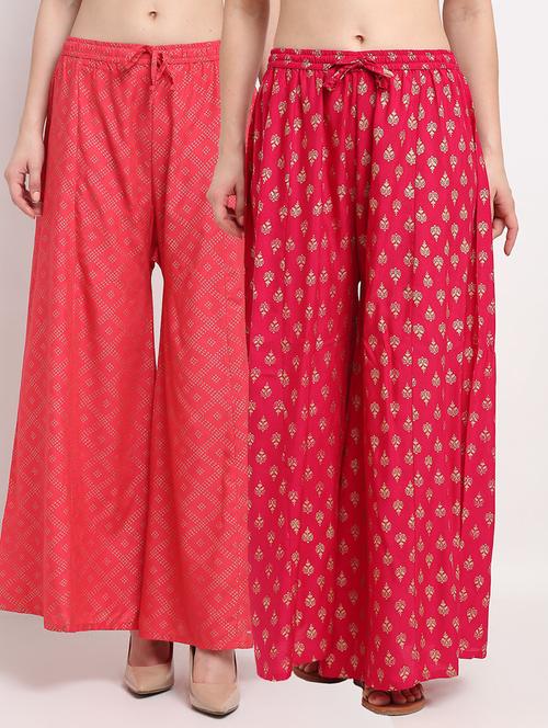 pack of 2 printed flared palazzo - 19124438 -  Standard Image - 0