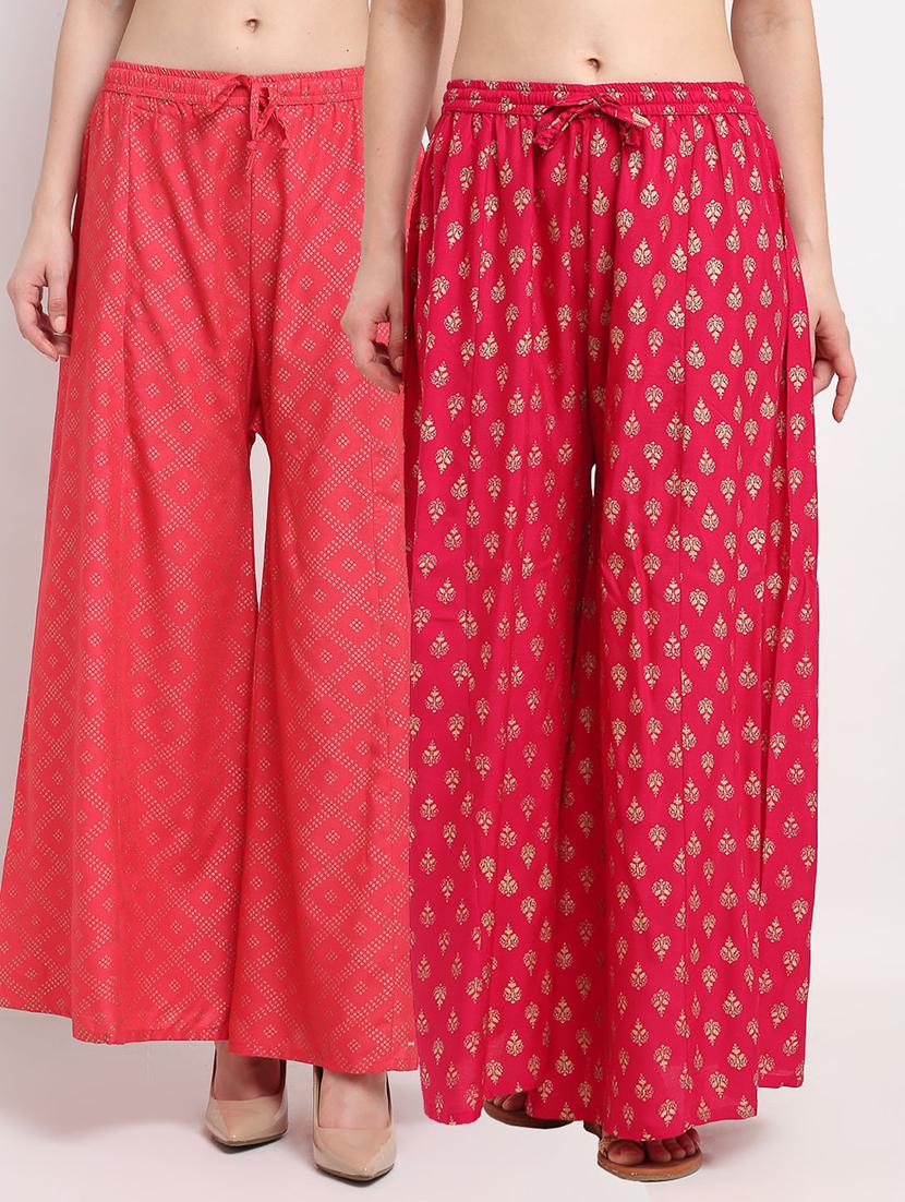 pack of 2 printed flared palazzo - 19124438 -  Zoom Image - 0