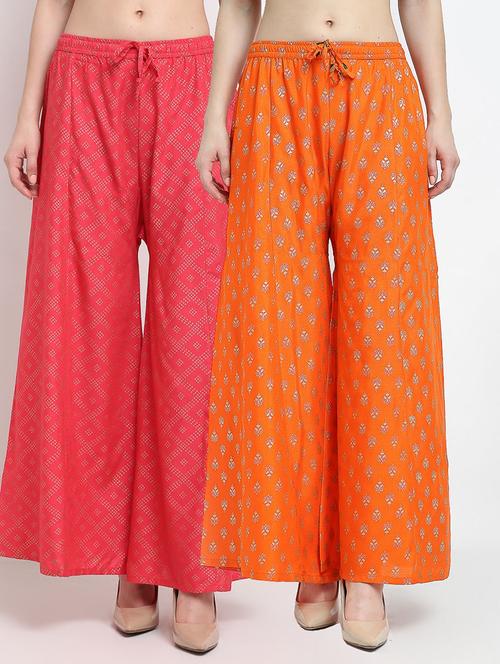 pack of 2 printed flared palazzo - 19124439 -  Standard Image - 0