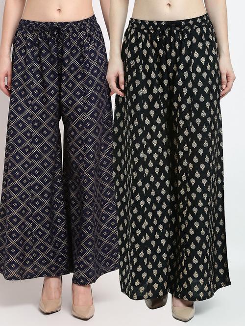 pack of 2 printed flared palazzo - 19124445 -  Standard Image - 0