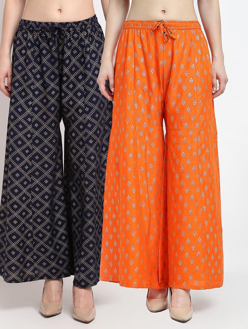 pack of 2 printed flared palazzo - 19124449 -  Zoom Image - 0