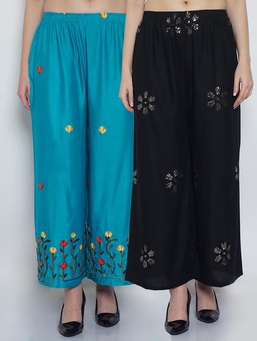 pack of 2 printed flared palazzo - 19124464 -  Zoom Image - 0