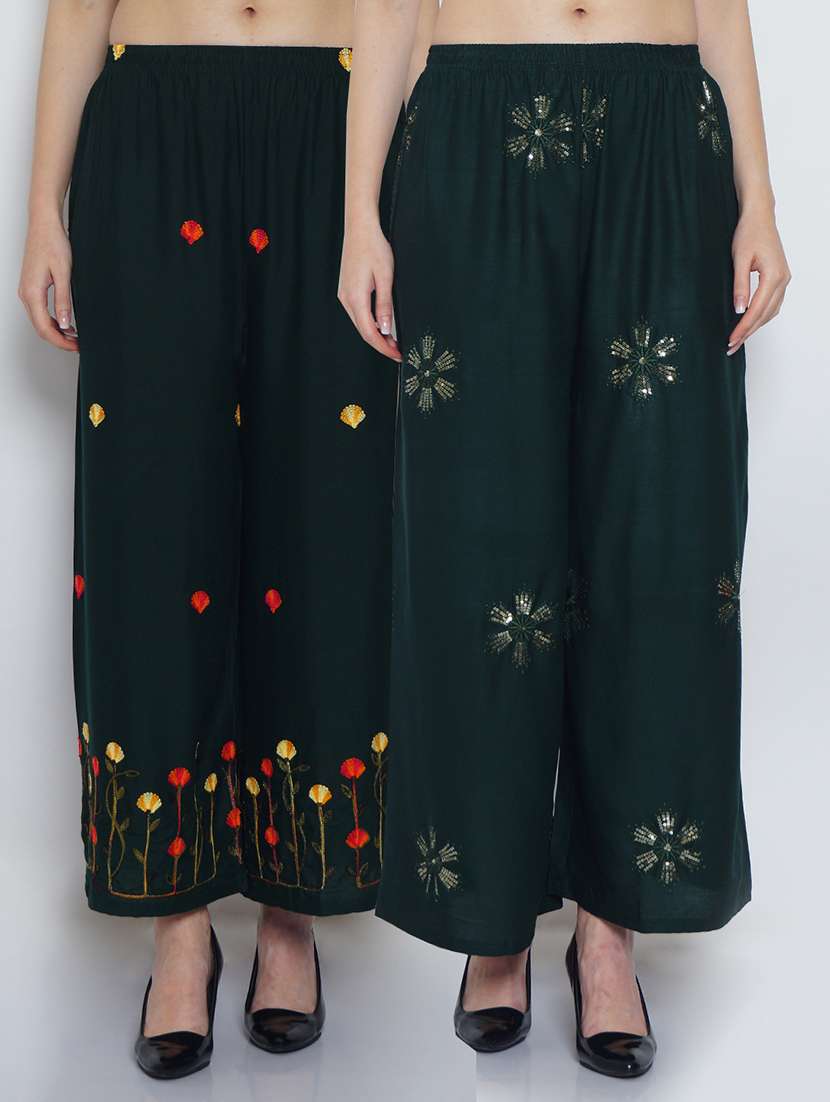 pack of 2 flared palazzo 