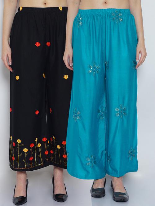 pack of 2 solid flared palazzo - 19124545 -  Standard Image - 0