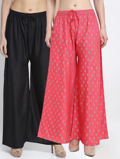 pack of 2 printed flared palazzo - 19124563 -  Standard Image - 0