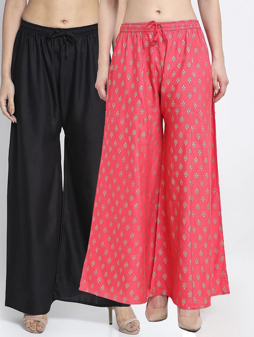 pack of 2 printed flared palazzo - 19124563 -  Zoom Image - 0