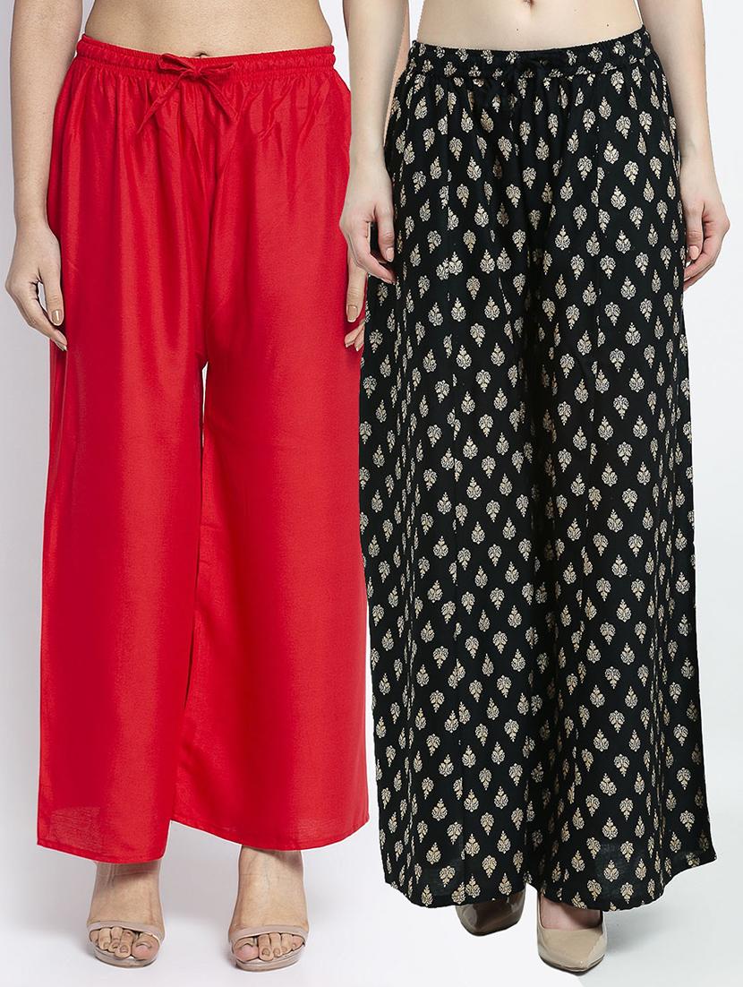 pack of 2 printed flared palazzo - 19124575 -  Zoom Image - 0