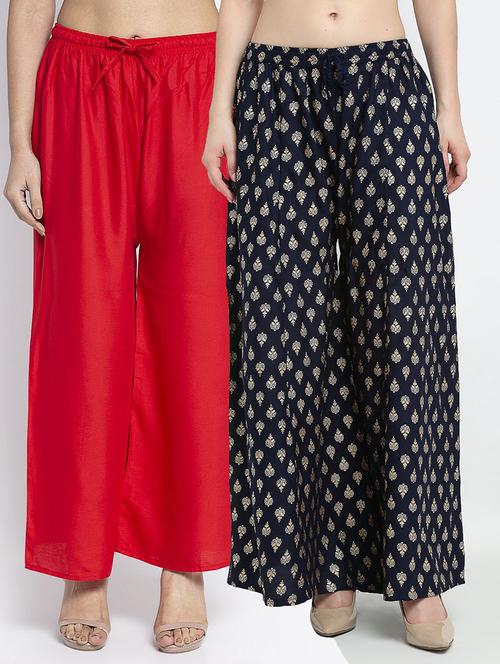 pack of 2 printed flared palazzo - 19124584 -  Standard Image - 0