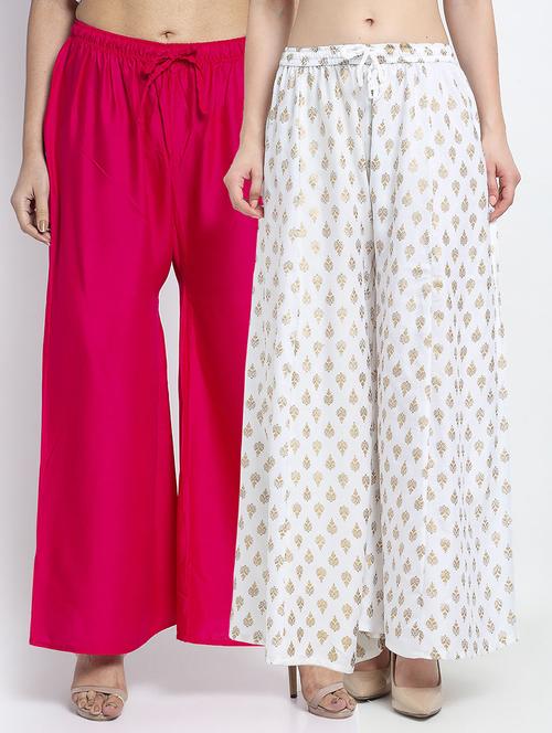 pack of 2 printed & solid palazzo - 19124606 -  Standard Image - 0