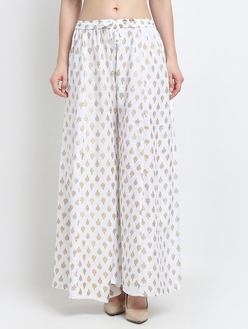 pack of 2 printed & solid palazzo - 19124636 - Standard Image - 3
