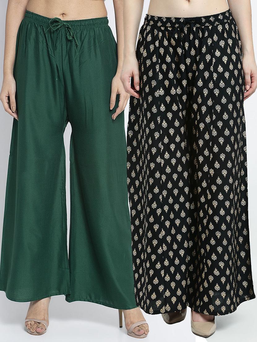 pack of 2 printed flared palazzo - 19124645 -  Zoom Image - 0
