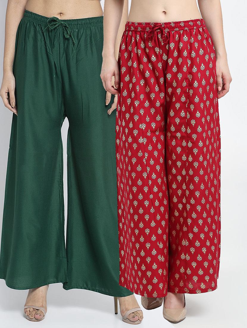 pack of 2 printed flared palazzo - 19124652 -  Zoom Image - 0