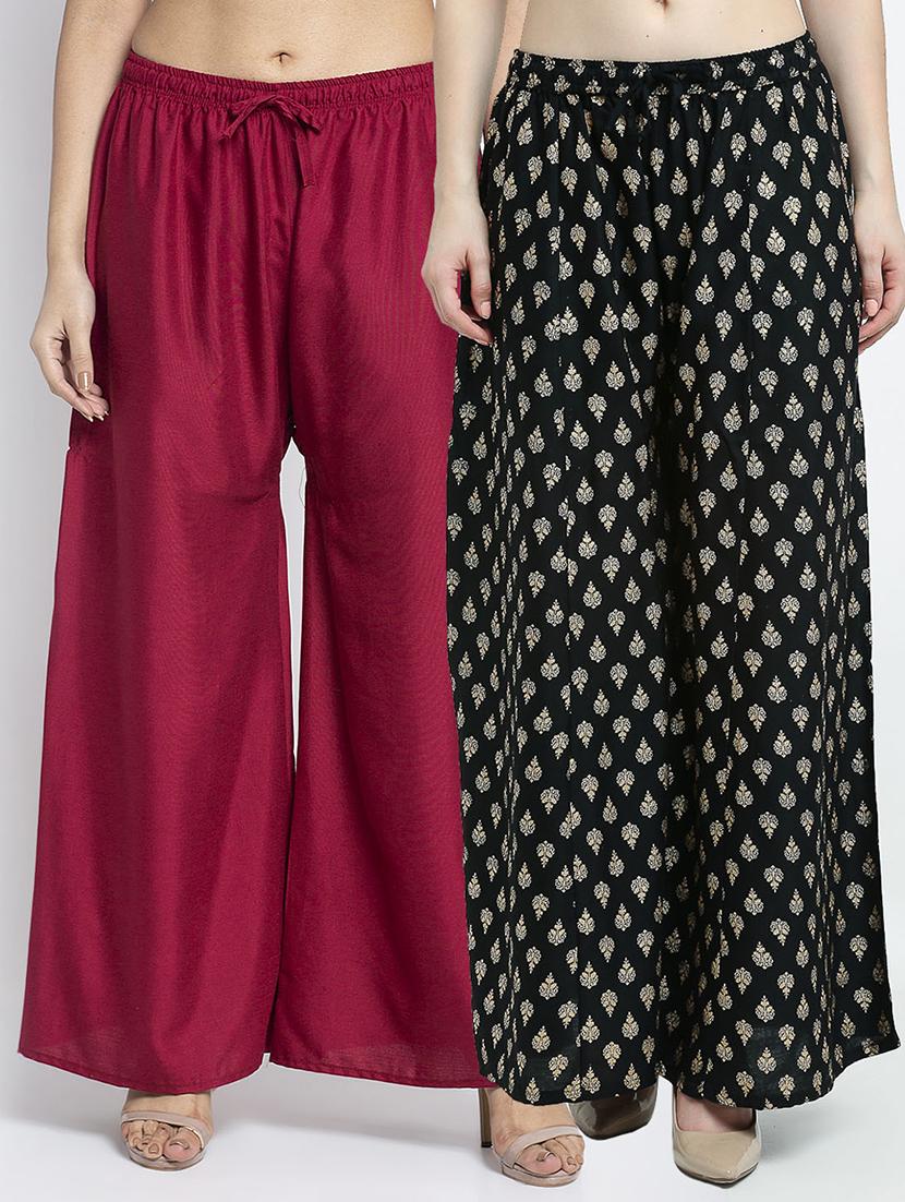 pack of 2 printed flared palazzo - 19124655 -  Zoom Image - 0