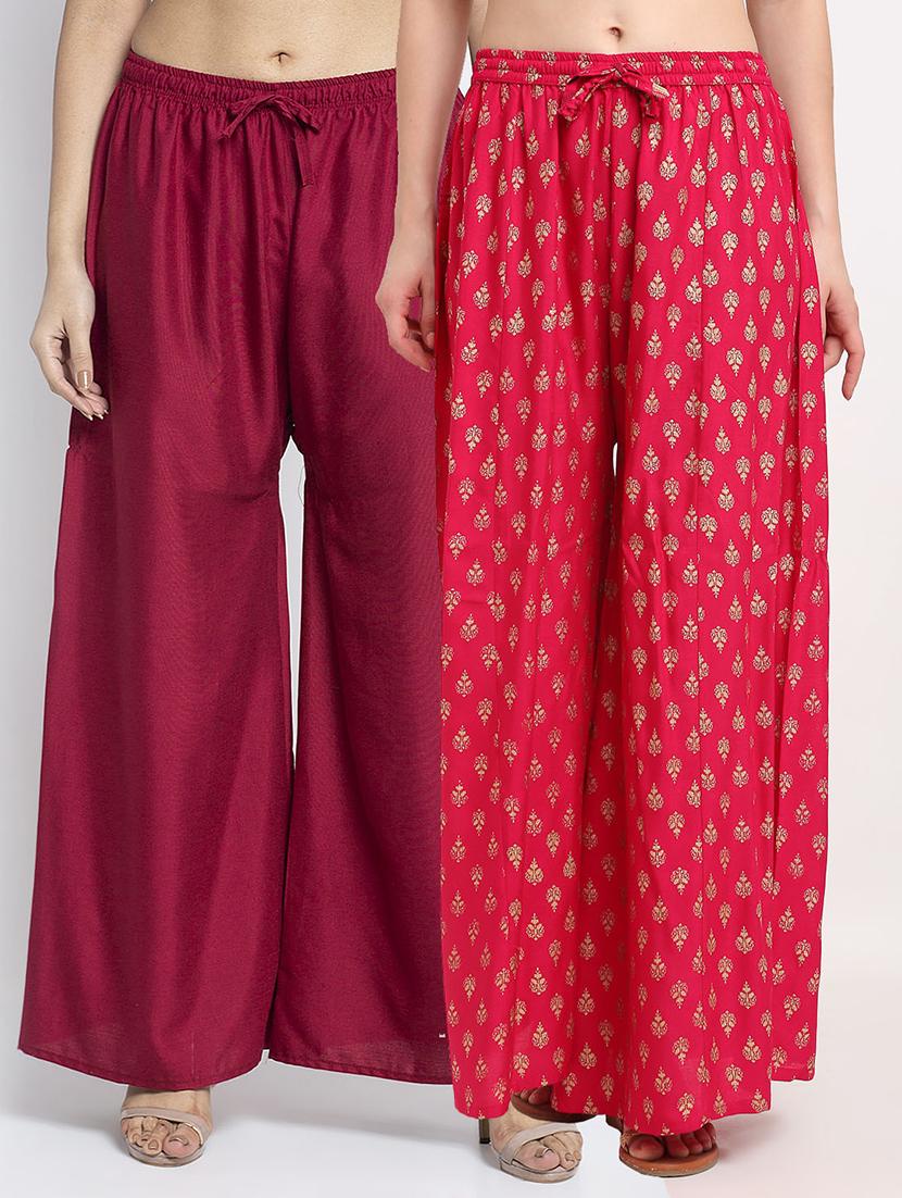 pack of 2 printed flared palazzo - 19124658 -  Zoom Image - 0