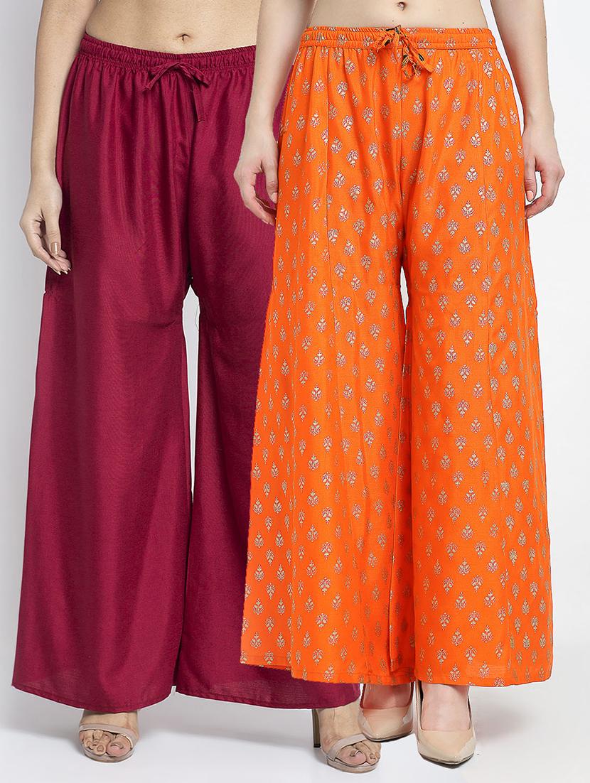 pack of 2 printed flared palazzo - 19124659 -  Zoom Image - 0