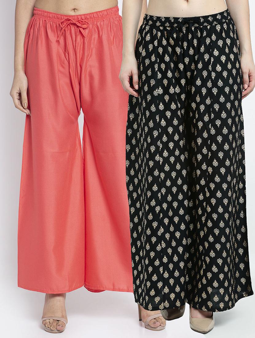 pack of 2 block printed flared palazzo - 19124665 - Zoom Image - 0
