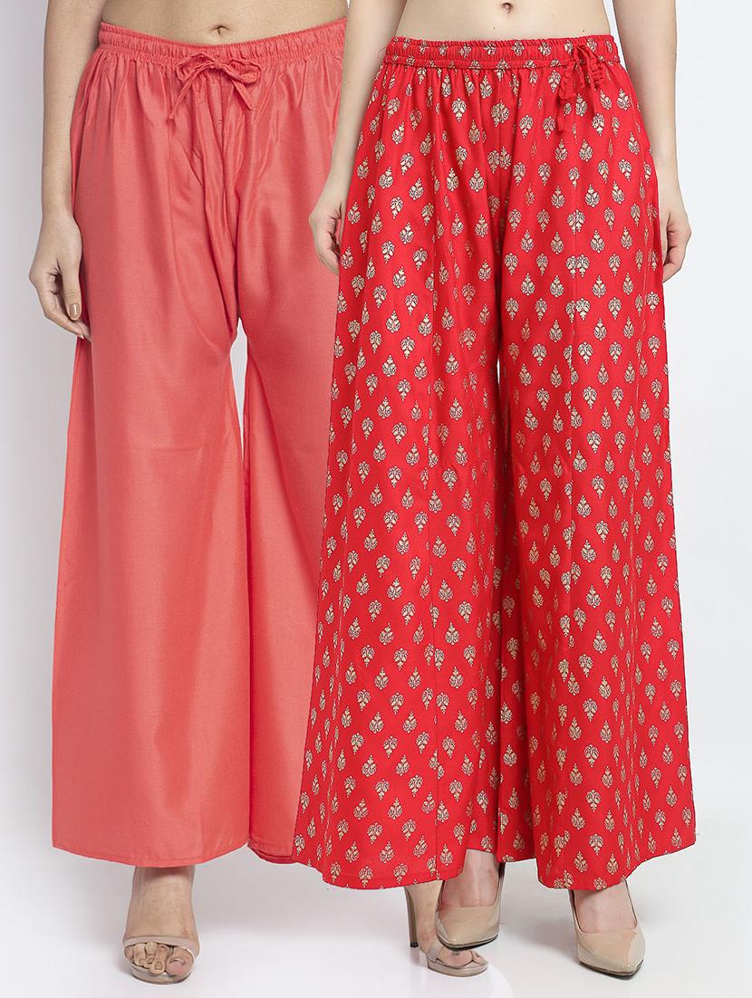 pack of 2 printed flared palazzo - 19124667 -  Zoom Image - 0