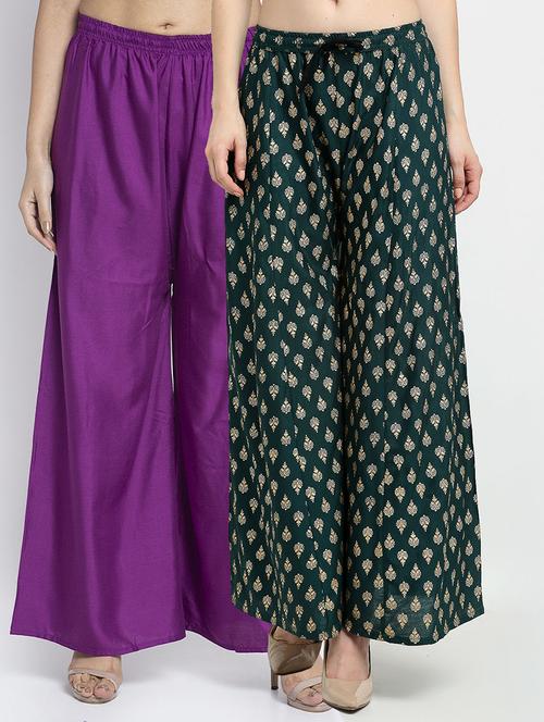 pack of 2 printed flared palazzo - 19124681 - Standard Image - 0