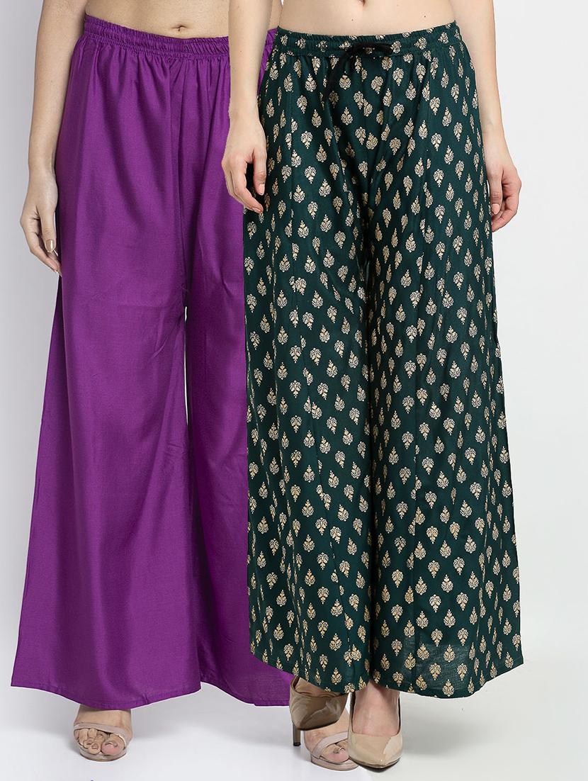 pack of 2 printed flared palazzo - 19124681 - Zoom Image - 0