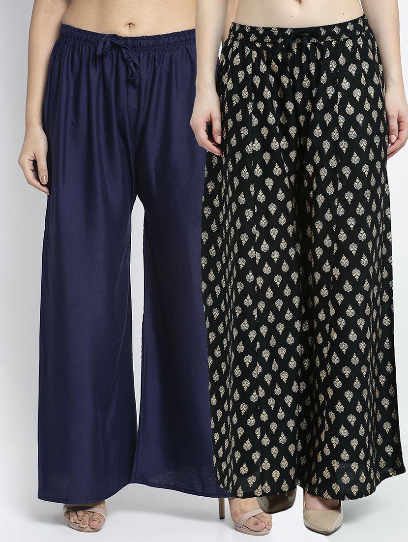 pack of 2 printed flared palazzo - 19124685 -  Zoom Image - 0