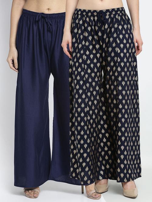 pack of 2 printed flared palazzo - 19124694 -  Standard Image - 0