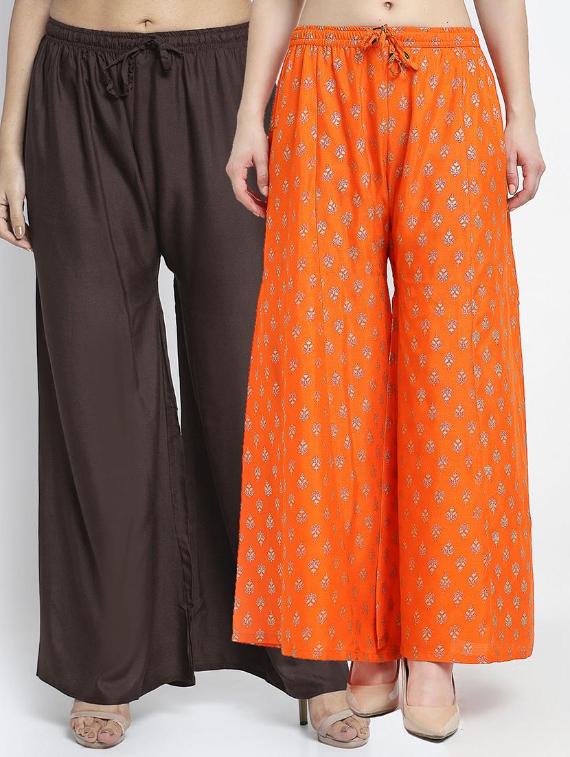 pack of 2 printed & solid palazzo  - 19124769 -  Zoom Image - 0