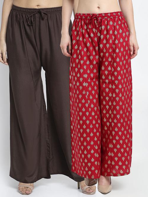 pack of 2 printed flared palazzo - 19124772 -  Standard Image - 0