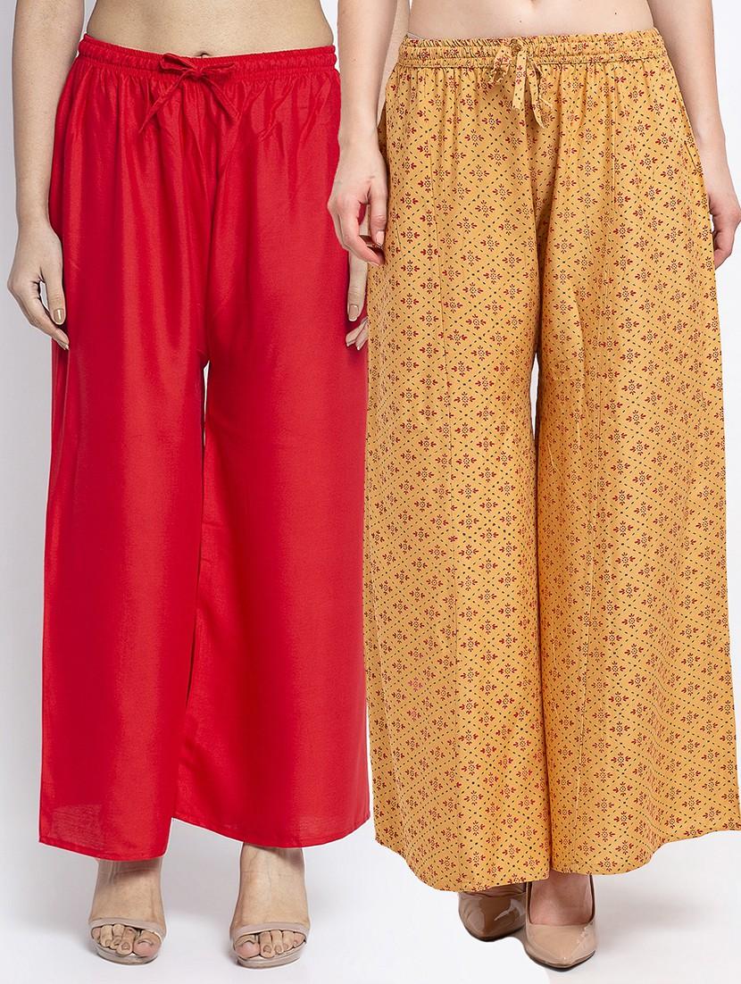pack of 2 printed flared palazzo - 19124800 -  Zoom Image - 0