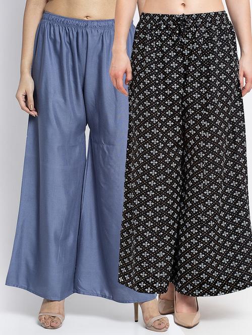 pack of 2 printed flared palazzo - 19124805 -  Standard Image - 0