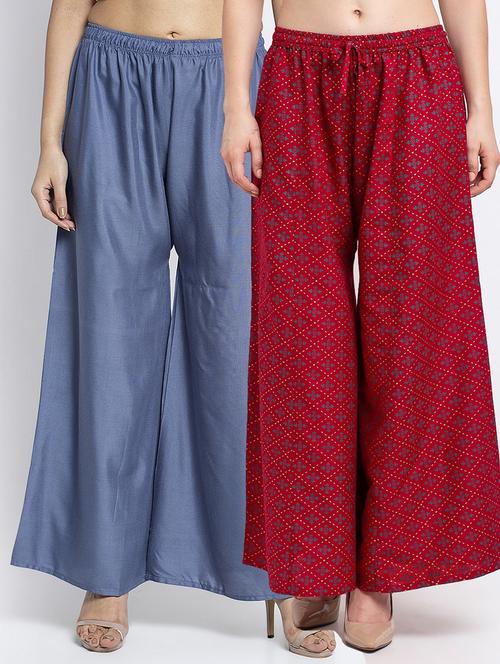 pack of 2 printed flared palazzo - 19124812 -  Standard Image - 0
