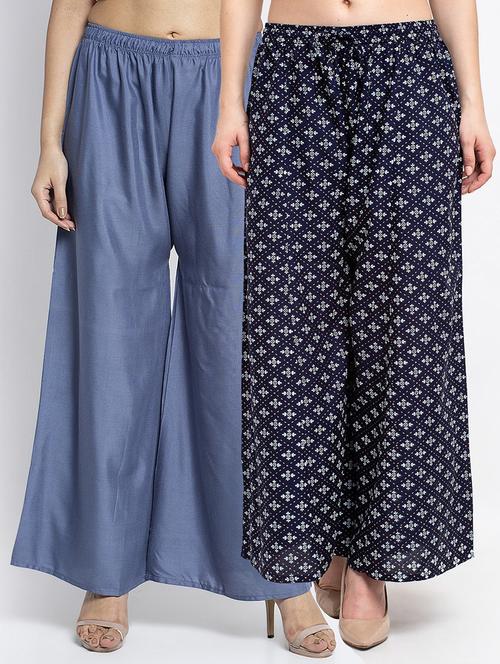 pack of 2 printed flared palazzo - 19124814 -  Standard Image - 0