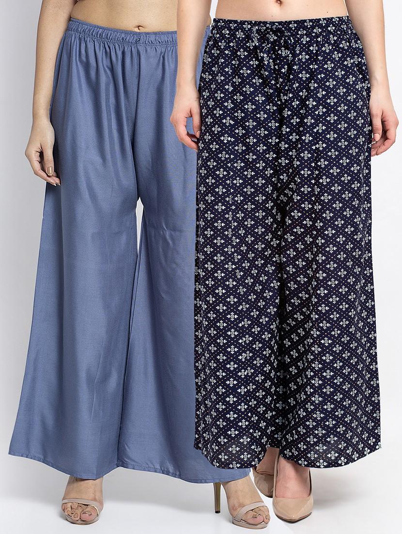 pack of 2 printed flared palazzo - 19124814 -  Zoom Image - 0