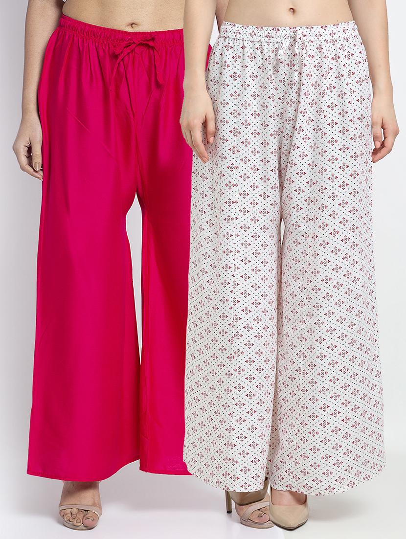 pack of 2 printed flared palazzo - 19124826 -  Zoom Image - 0