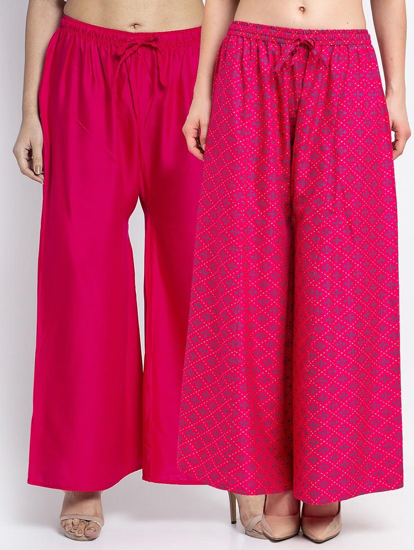 pack of 2 printed flared palazzo - 19124828 -  Zoom Image - 0