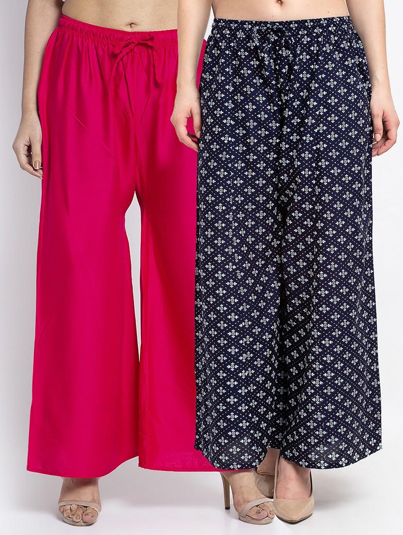 pack of 2 printed flared palazzo - 19124834 -  Zoom Image - 0
